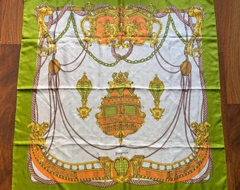 Bayron Sarf Silk Logo Vintage Printed Horses Women’s 85 x 85 cm