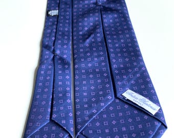 Antica Sartoria Cravate Men's Tie Blue Logo 100% Silk Vintage Style