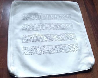 Walter Knoll pillow case for chair or sofa Leather Ivory perforations Logo Zip