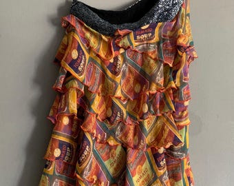 Andy Warhol By Pepe jeans Dress Womens Silk Limited Edition Vintage Style Size:Small