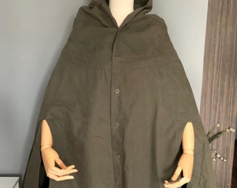 Labo Art Poncho Jacket Oversized Women’s Cotton-Wool Khaki Size:0