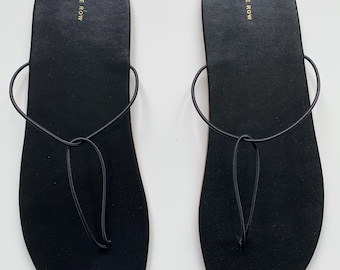 The Row Sandals Heels shoes Sara Flats Black Leather 100 Authentic! Size:39