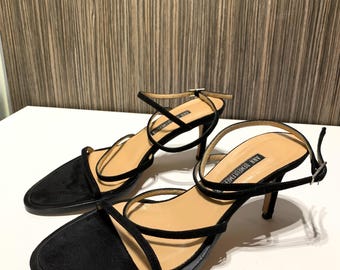 Ann Demeulemeester Sandals Heels shoes Vintage Black Leather 100 Authentic! Size:36 1/2
