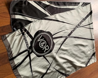 Viktor Rolf Scarf 100% Silk Logo Authentic