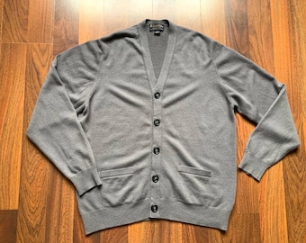 Brooks Brothers Sweater 100% Cashmere Men's Cardigan Gray SizeXL Nwt