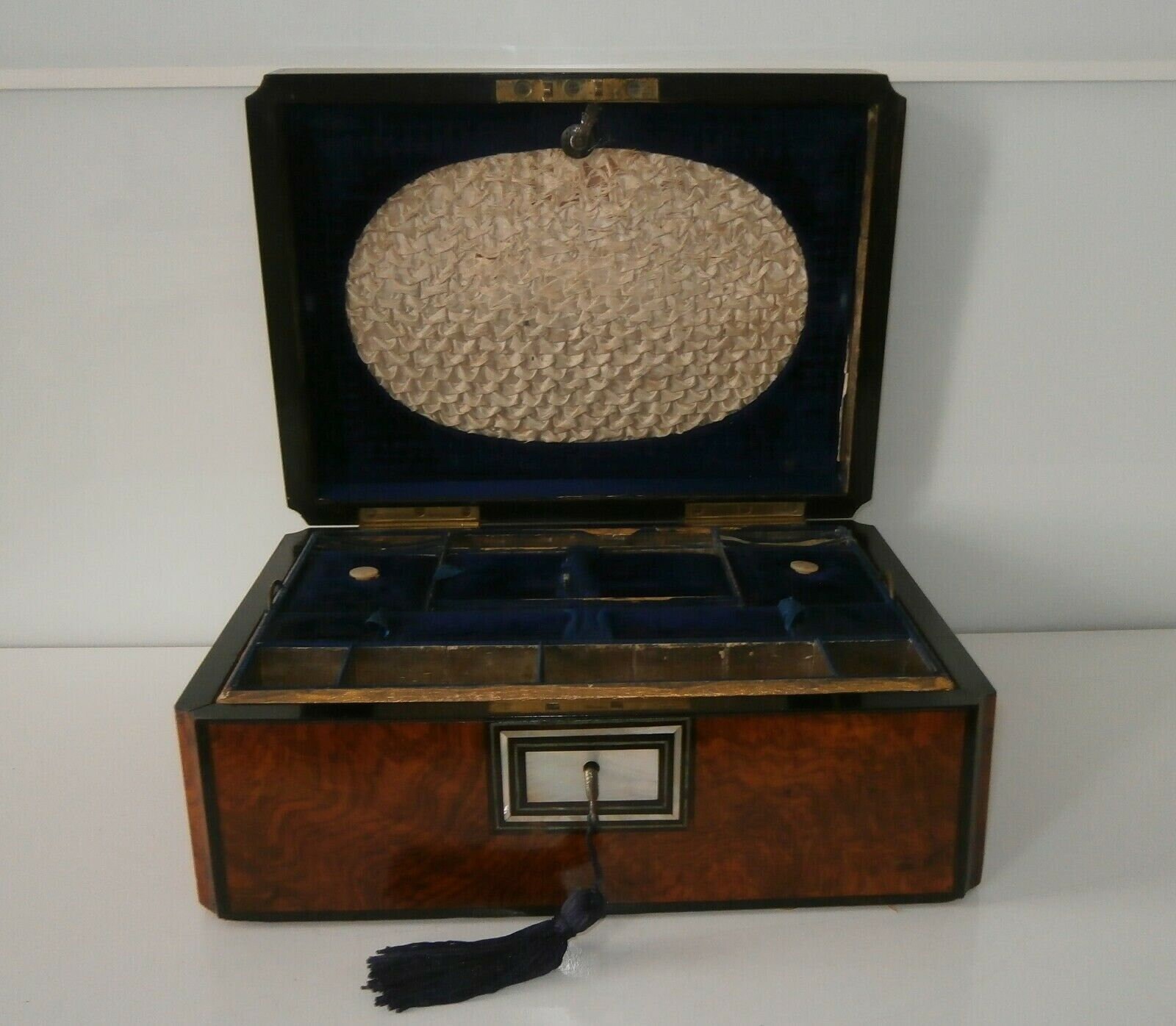 Stunning Antique Victorian Burr Walnut Sewing Box C185070 Etsy UK