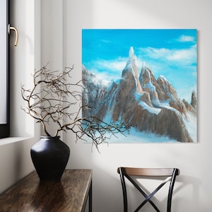 original acrylic painting  on canvas  “peaks” 80/80 cm -UNFRAMED