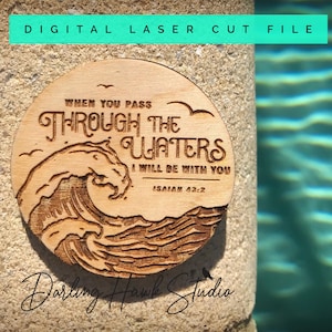 Instant Download Digital Laser File Pocket Prayer 3D SIGN Bible Verse Wave Religious gift SVG Glowforge Laser Cut File great for scrap wood