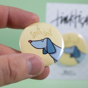 Anstecknadel „Freundlicher Hund“, 37 mm, für Welpen