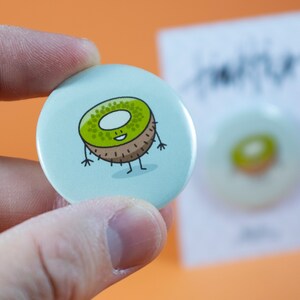 Chapa simpático kiwi kawaii 37mm button badge pin