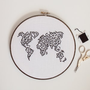 Mapa Mundial 9" Bordado