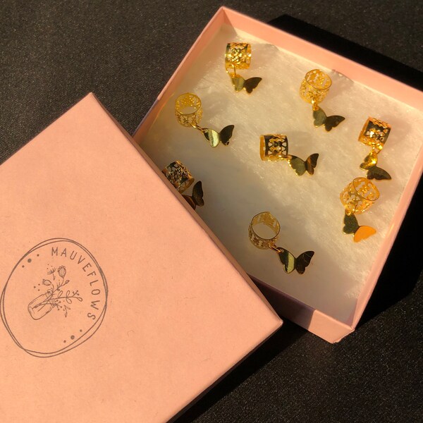 Hair Cuff with Butterfly Charm (SET OF 4PCS)