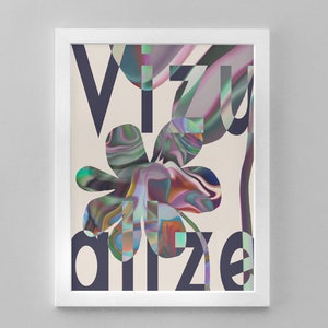 Vizualize Holo Einzigartige Abstrakte Wand Kunst Druck Druckbare Handgemachte Wohnkultur Moderne Bunte Digitale Malerei Sofortige herunterladbare JPG-Dateien