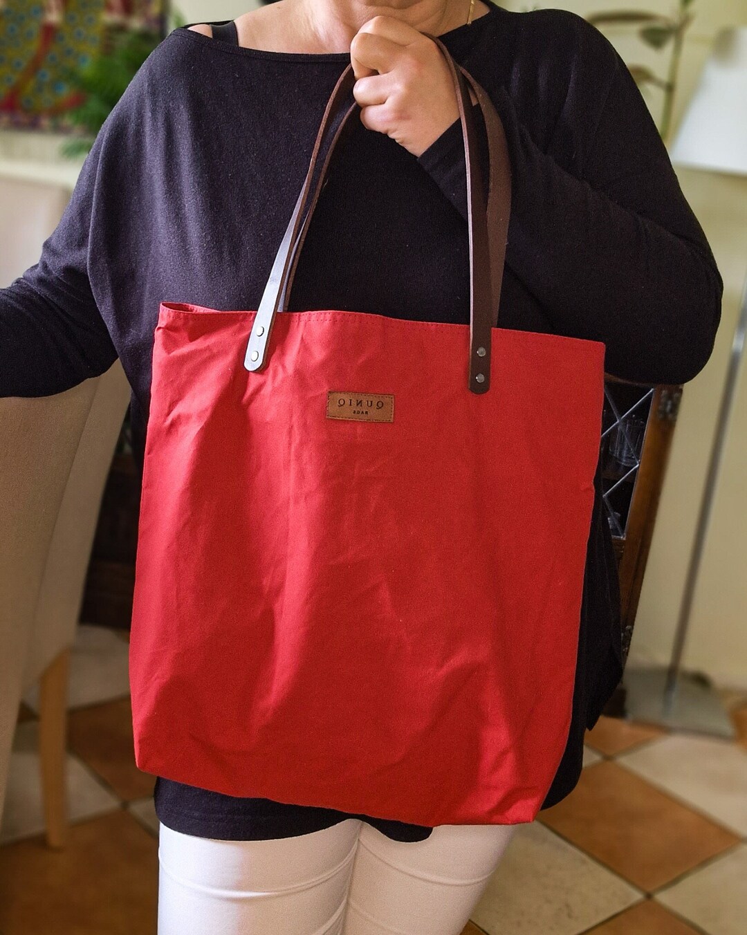 Waxed Canvas Tote Bag Dry Oilskin Organic Cotton Bag Tote Etsy