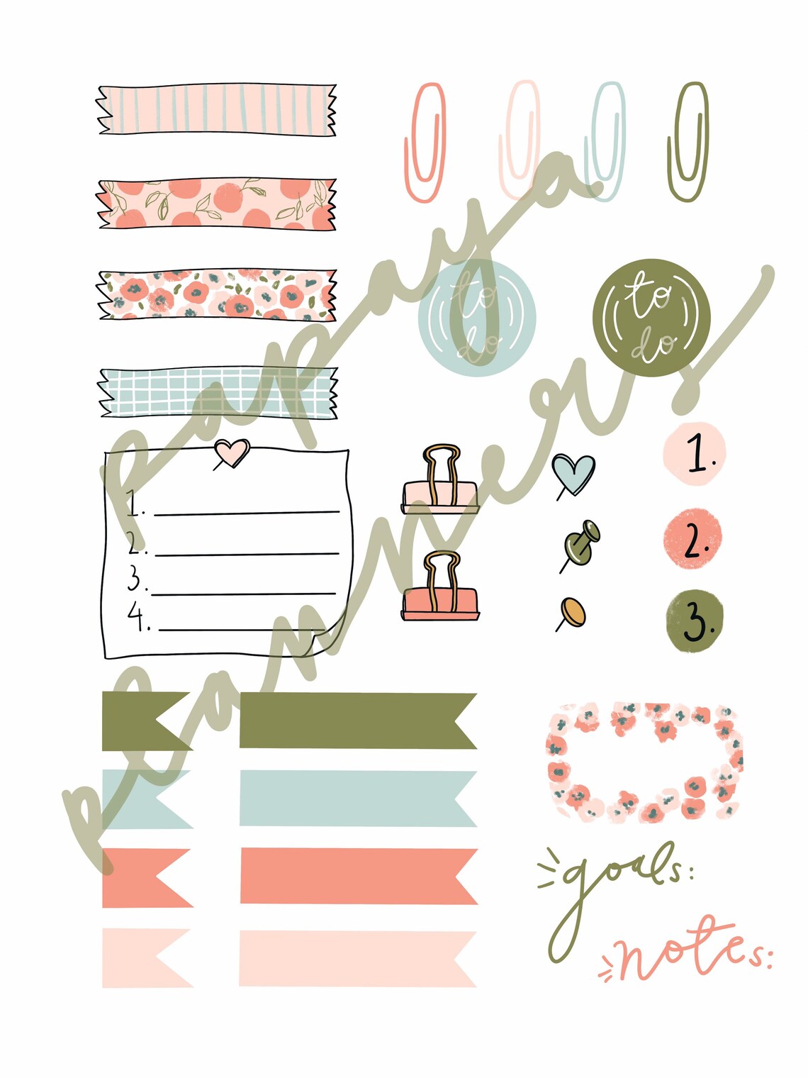 Goodnotes Sticker Page Pre Cropped Stickers PNG Stickers Etsy