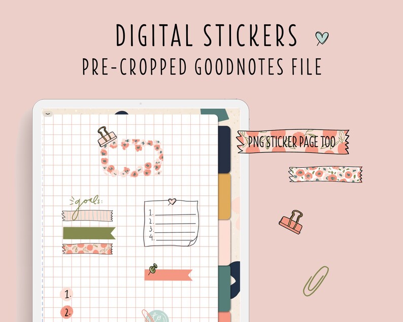 Goodnotes Sticker Page Pre Cropped Stickers PNG Stickers Etsy
