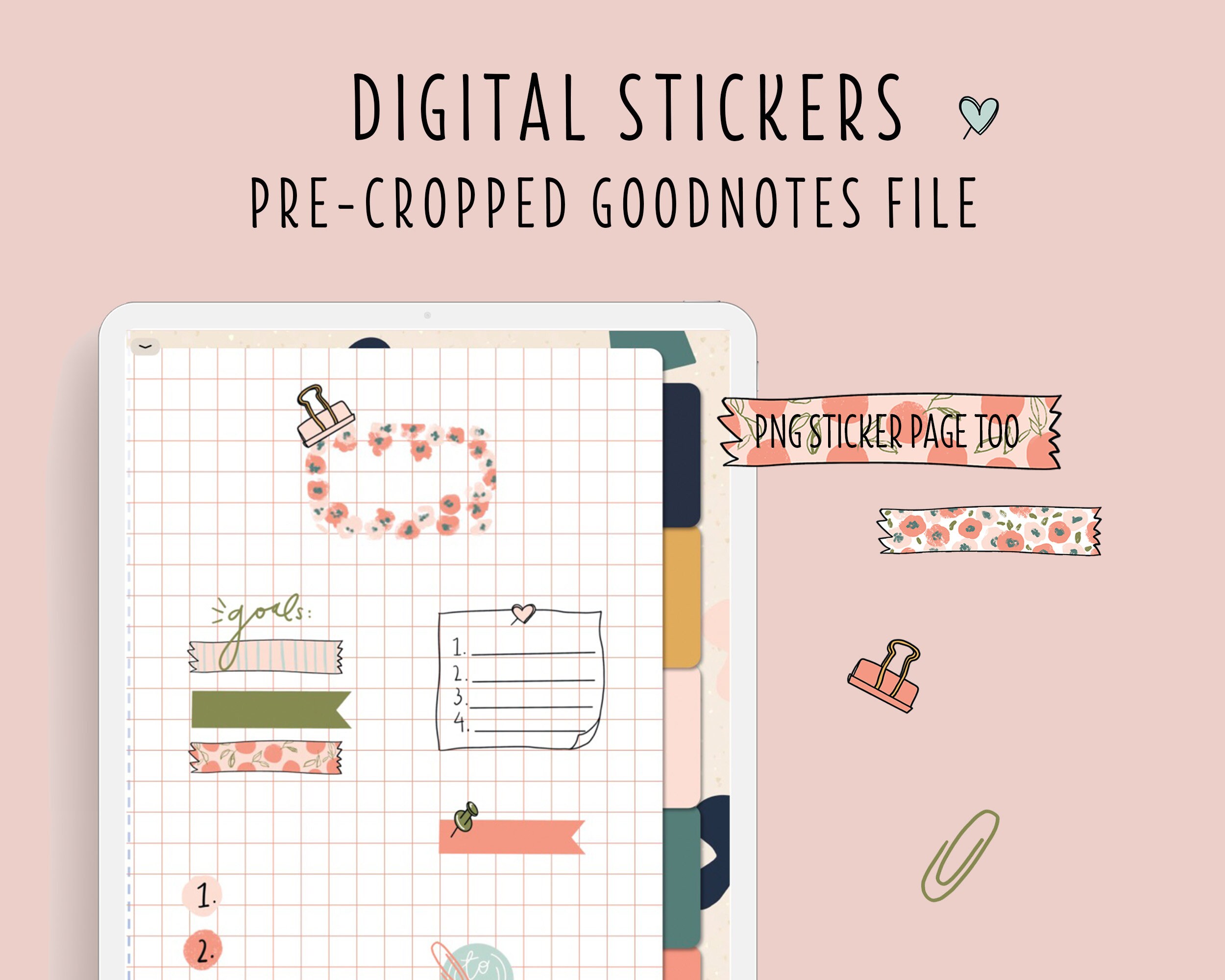 Goodnotes Sticker Page Pre Cropped Stickers PNG Stickers Etsy