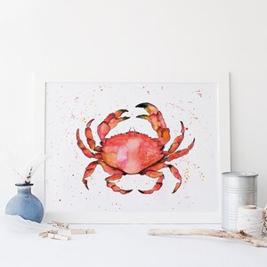 Crab Watercolour Print | Coastal Fine Art