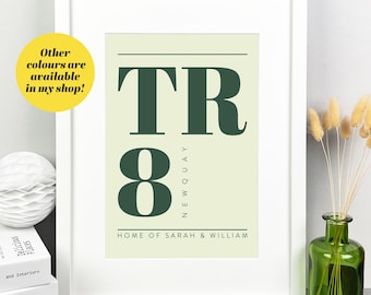 Personalised Postcode Print | Moving Home Gift | New Home Gift | Wall Decor | Gallery Wall | A4 and A3 Framed or Unframed