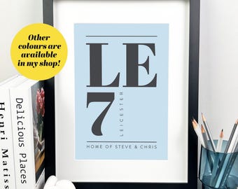 Personalised Postcode Print | Moving Home Gift | New Home Gift | Wall Decor | Gallery Wall | A4 and A3 Framed or Unframed