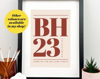 Personalised Postcode Print | Moving Home Gift | New Home Gift | Wall Decor | Gallery Wall | A4 and A3 Framed or Unframed