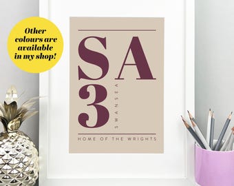 Personalised Postcode Print | Moving Home Gift | New Home Gift | Wall Decor | Gallery Wall | A4 and A3 Framed or Unframed