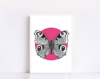 Ilustración de mariposa / Impresión de mariposa / Impresión de mariposa para guardería / Decoración de pared para guardería / Arte de pared de insectos / Regalo de cumpleaños