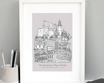 Personalised Cardiff Graduation Gift | Cardiff University Print | Cardiff Metropolitan University Graduation Gift | Cardiff Student Gift