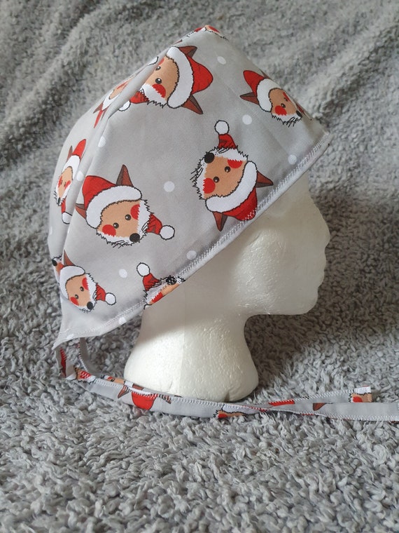 Fox Christmas Theatre Hat/scrub Cap 