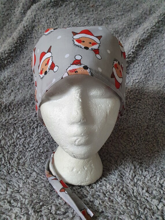 Fox Christmas Theatre Hat/scrub Cap 