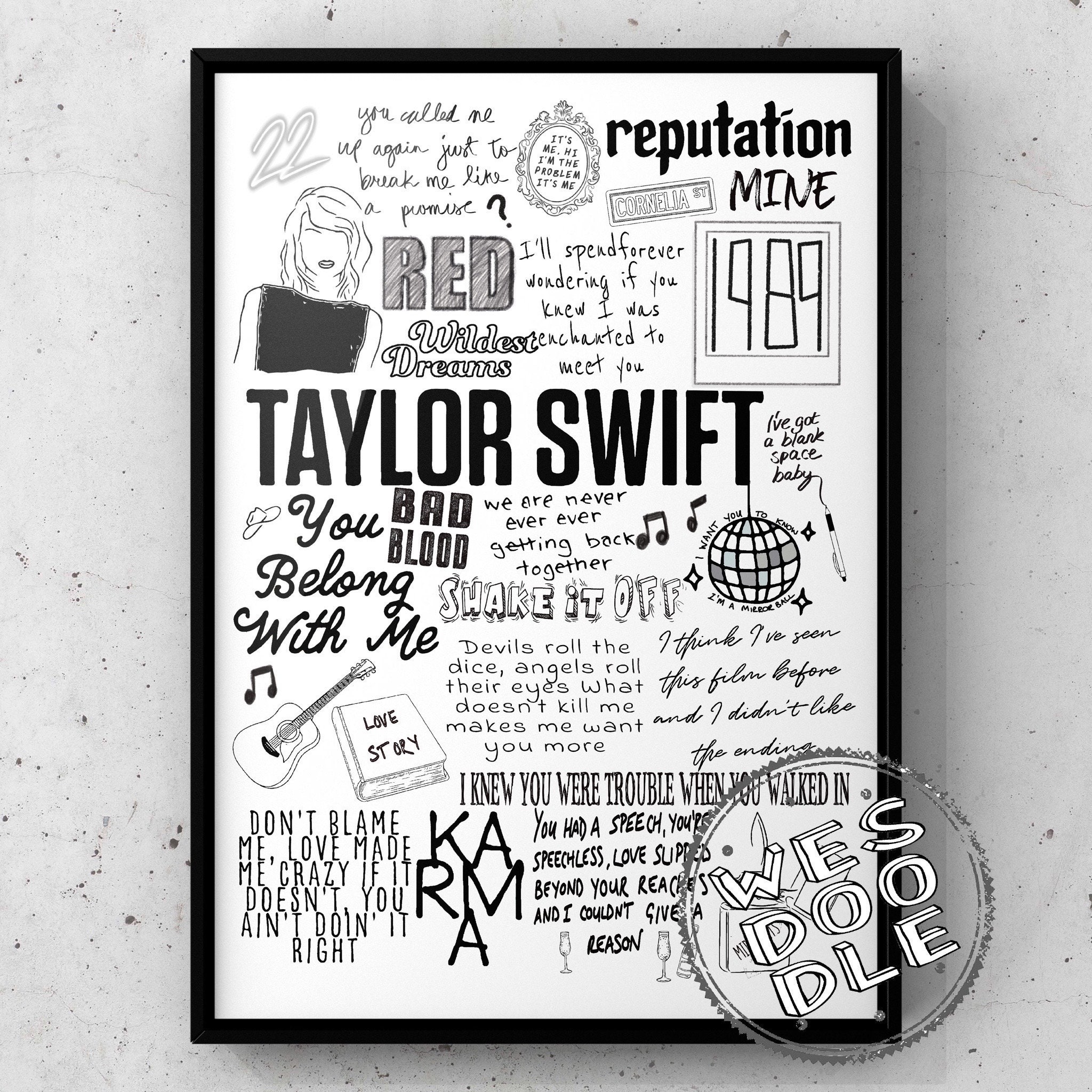 sao paulo july 18 & 19  Taylor swift drawing, Taylor swift lyrics