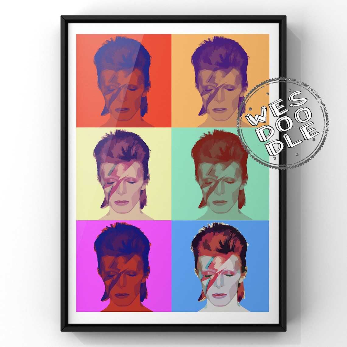 David Bowie Andy Warhol Pop Art Print Etsy