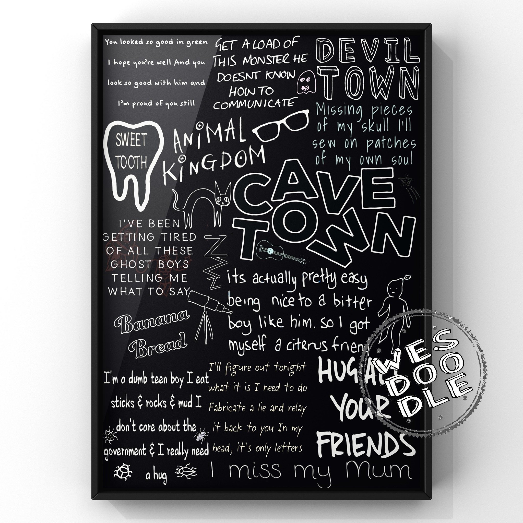 Cavetown Lyric Album Song Doodle Sketch Poster Print Etsy UK