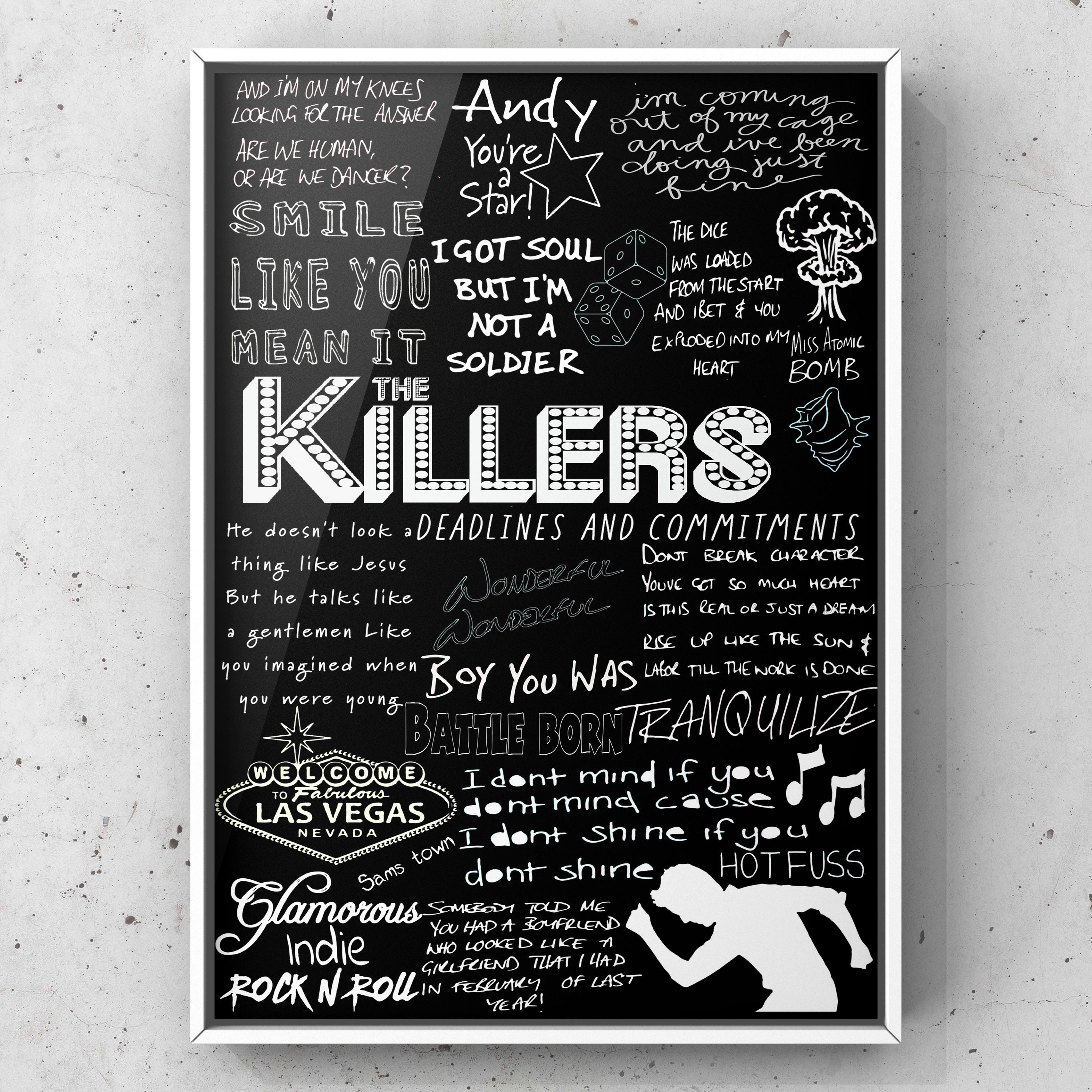 The Killers Lyric Album Song Doodle Sketch Poster Print Etsy