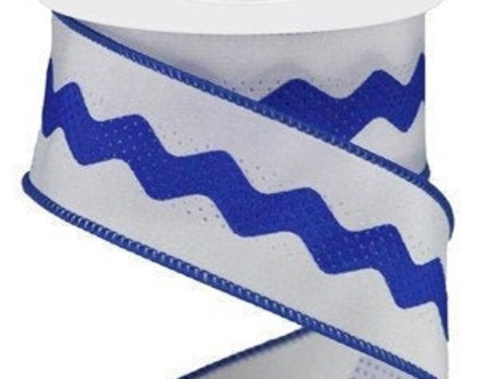 Royal Blue and White Wired Ribbon Kentucky Colors College - Etsy