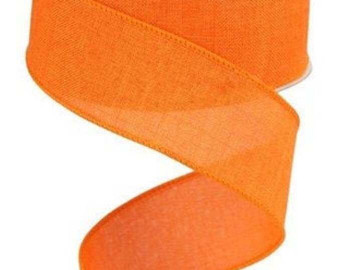 Orange Led Ribbon Orange Burlap Wired Ribbon, 1.5