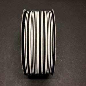 Ivory and Black 2.5" Farmhouse wired ribbon, 2.5" ivory black vertical lines farmhouse ribbon, ribbon by the yard, cut ribbon, 878-40-246