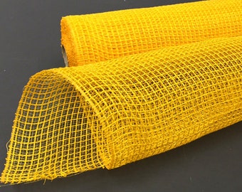 Sunflower Yellow fabric mesh, yellow natural fabric deco mesh, fabric mesh, yellow mesh, 10 inch yellow fabric mesh, XB97910-49