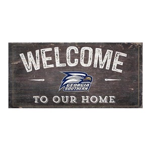 Georgia Southern Welcome Distressed 6 x 12 wreath sign, football sign, wreath decor, Welcome Georgia Southern sign, C0654-Georgia Southern