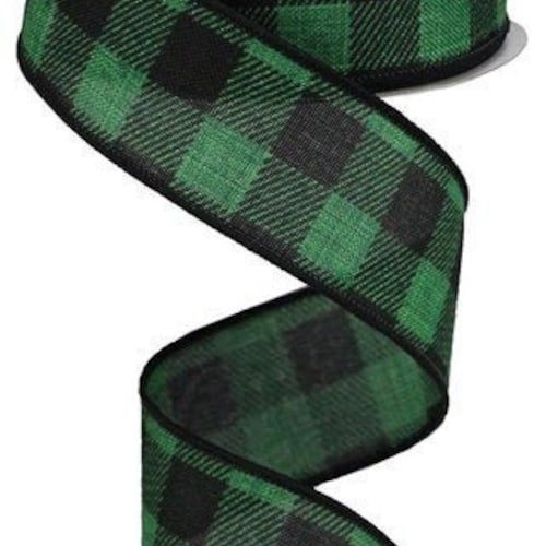 Emerald Green Burlap Wired Ribbon 1.5 Green Wired Etsy