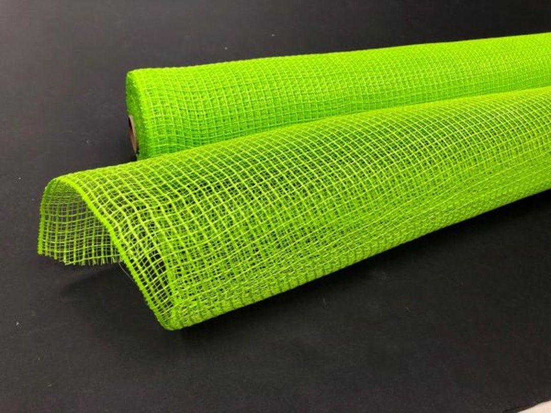 Lime Green Fabric Mesh, Lime Natural Fabric Deco Mesh, Fabric Mesh