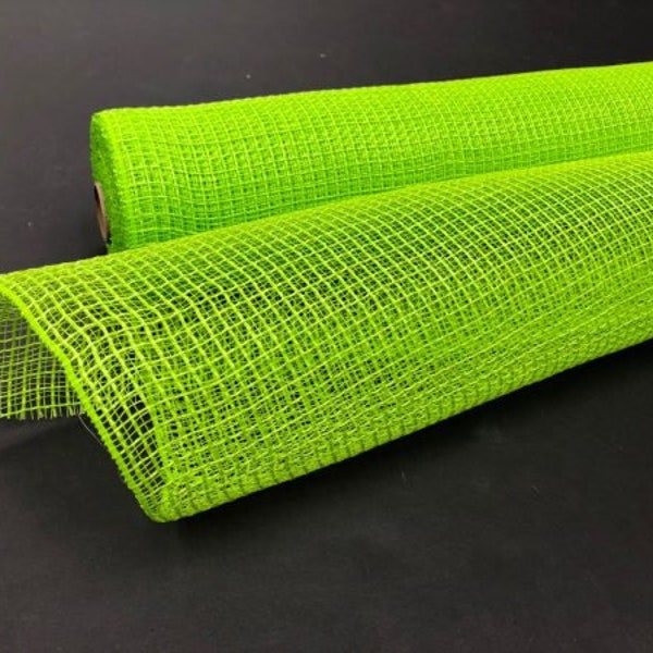 Lime Green fabric mesh, lime natural fabric deco mesh, fabric mesh, lime green mesh, 10 inch lime green mesh, XB97910-09