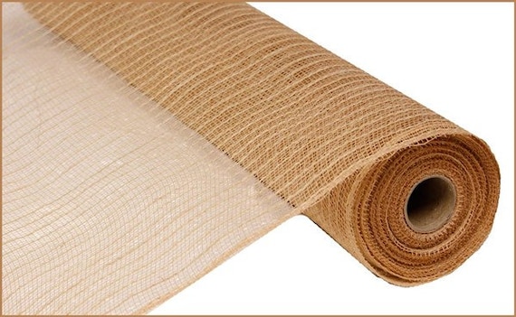 Natural Poly Jute Mesh, 21 by 10yd Natural Poly Jute Mesh, Deco