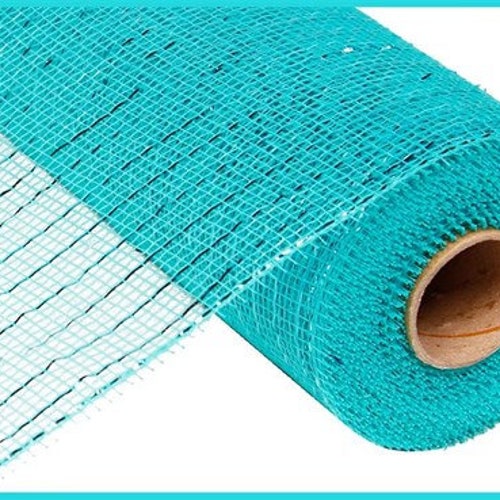 Turquoise Blue Deco Mesh 10 Inch Turquoise Deco Mesh Deco Etsy