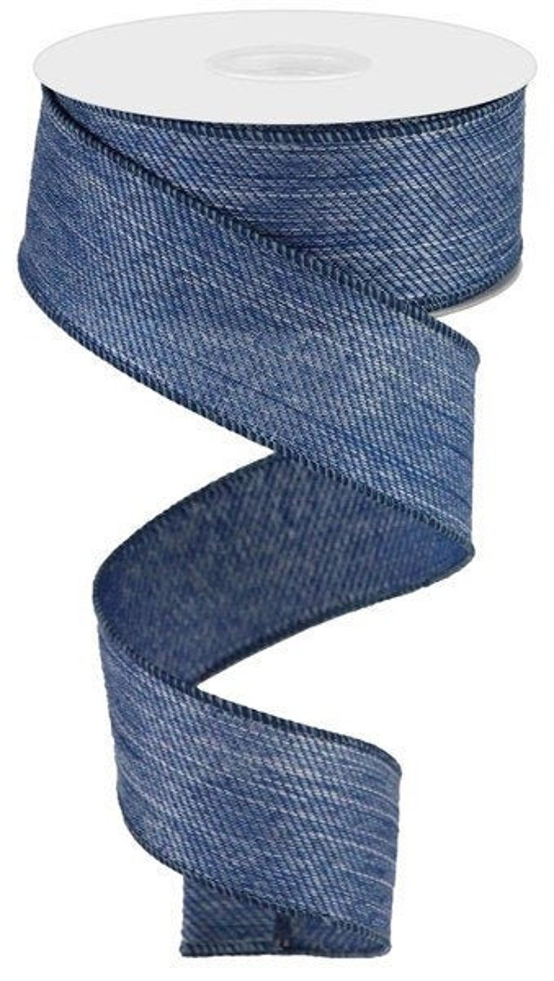 Blue Jean Denim Wired Ribbon 1.5 Blue Wired Ribbon - Etsy