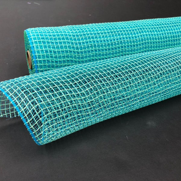 Aqua Blue fabric mesh, aqua natural fabric deco mesh, fabric mesh, aqua mesh, 10 inch aqua blue fabric mesh, XB97910-45