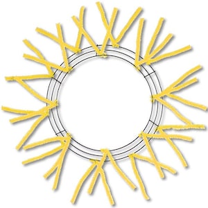 Yellow Pencil 15 inch wreath Frame, yellow Pencil Work Form, Deco Mesh supplies, wreath Work Frames, Wreath making supplies, XX750429