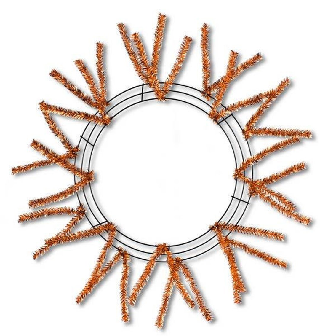 Copper Metallic Tinsel Wreath Work Form, 15 in Wreath Work Frame
