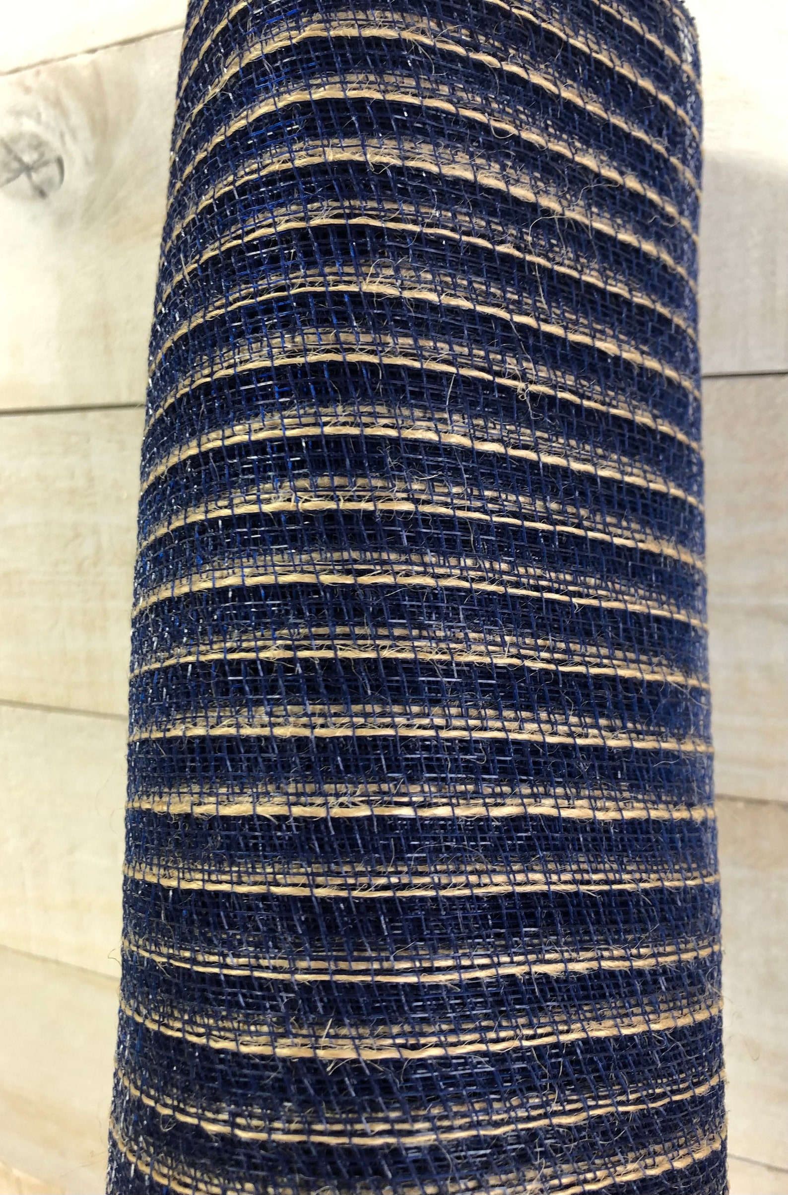 Navy Blue Deco Mesh Natural Jute mesh 21 Blue Deco with Etsy