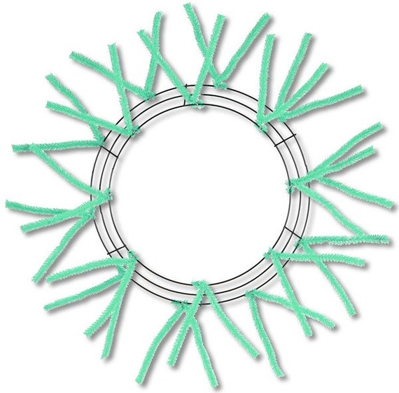 Teal Seafoam Green 15 Inch Wreath Frame, Teal Pencil Work Form